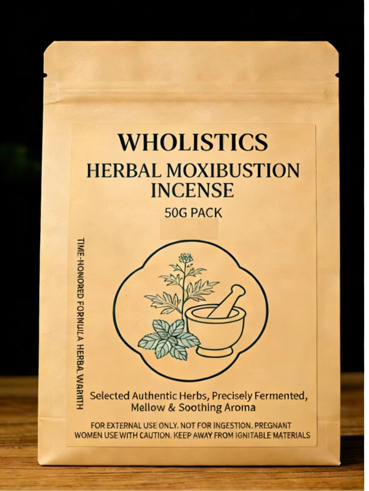 Wholistics Herbal Moxibustion Incense — Front